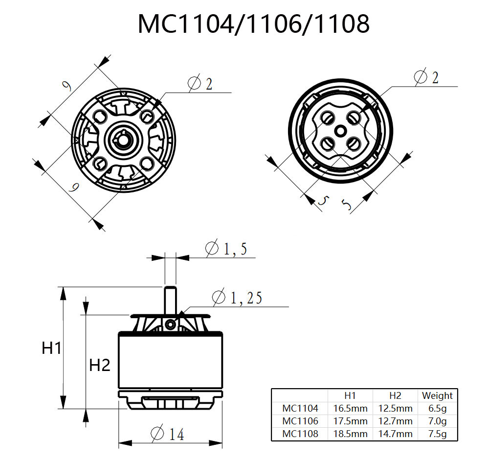 AEORC MC1104 3550KV Micro mote - Brushless Motor Thrust Test Stand avis et prix